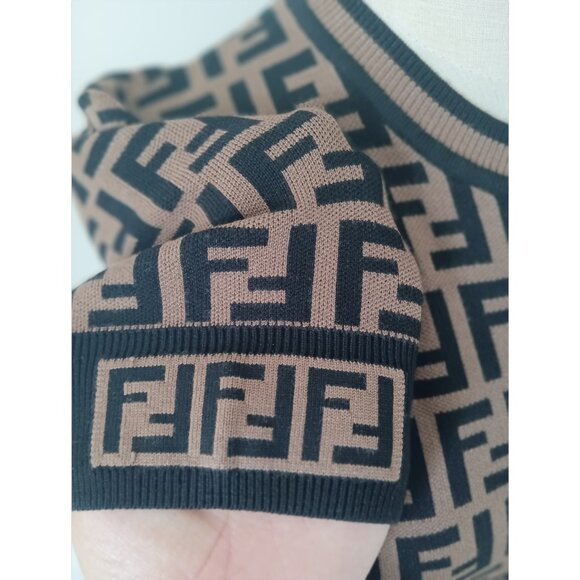 Fendi FF Zucca Brown Knit Dress - Picture 4 of 9